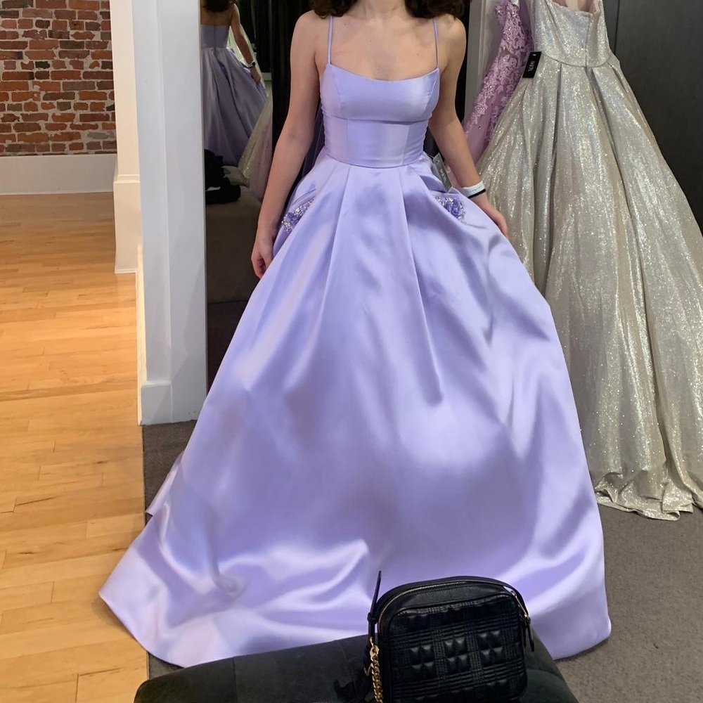 Lilac satin Ballgown prom dress - Picture 1 of 3